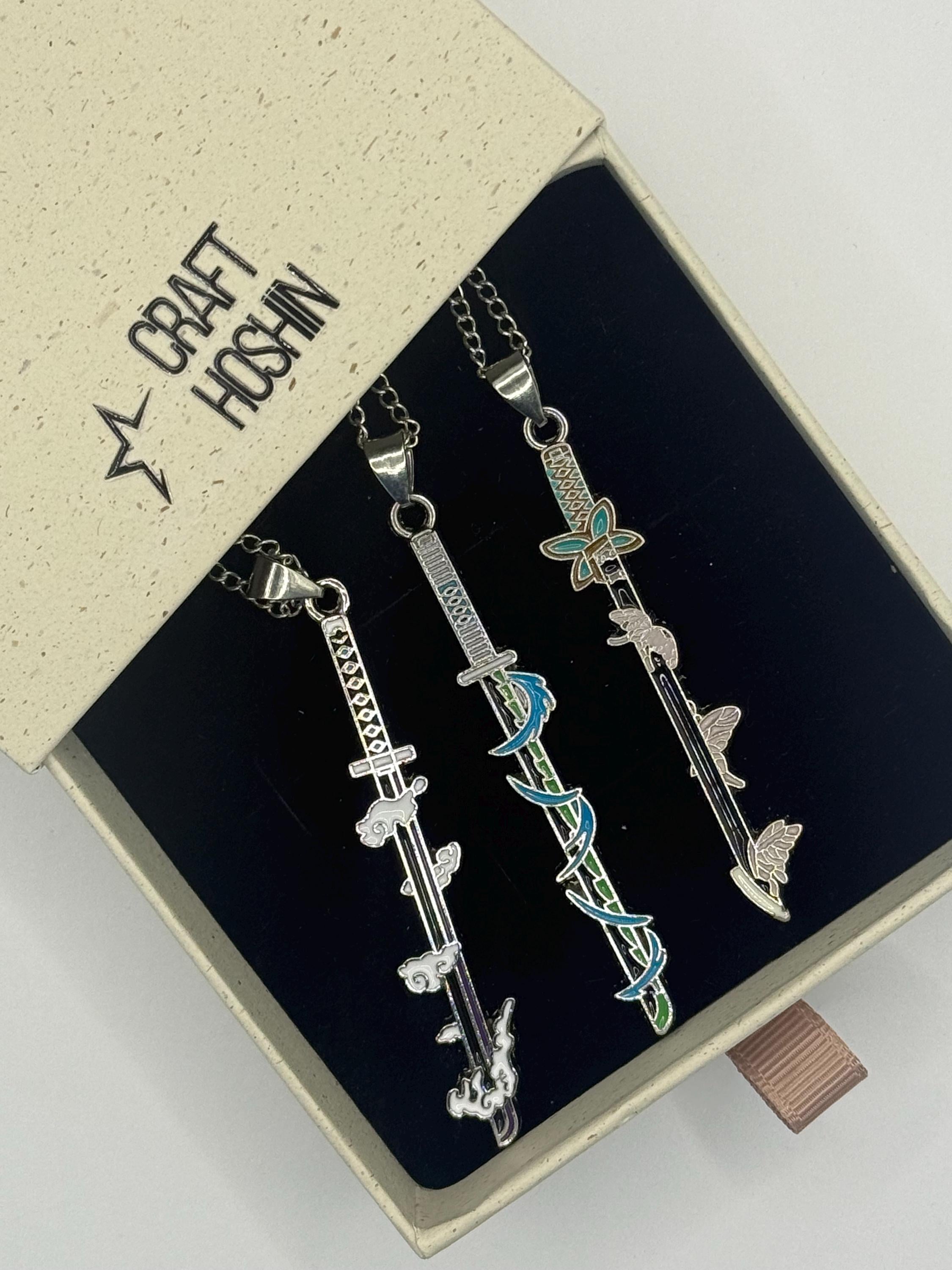 Demon Slayer Necklace Anime Sword Jewelry Gift