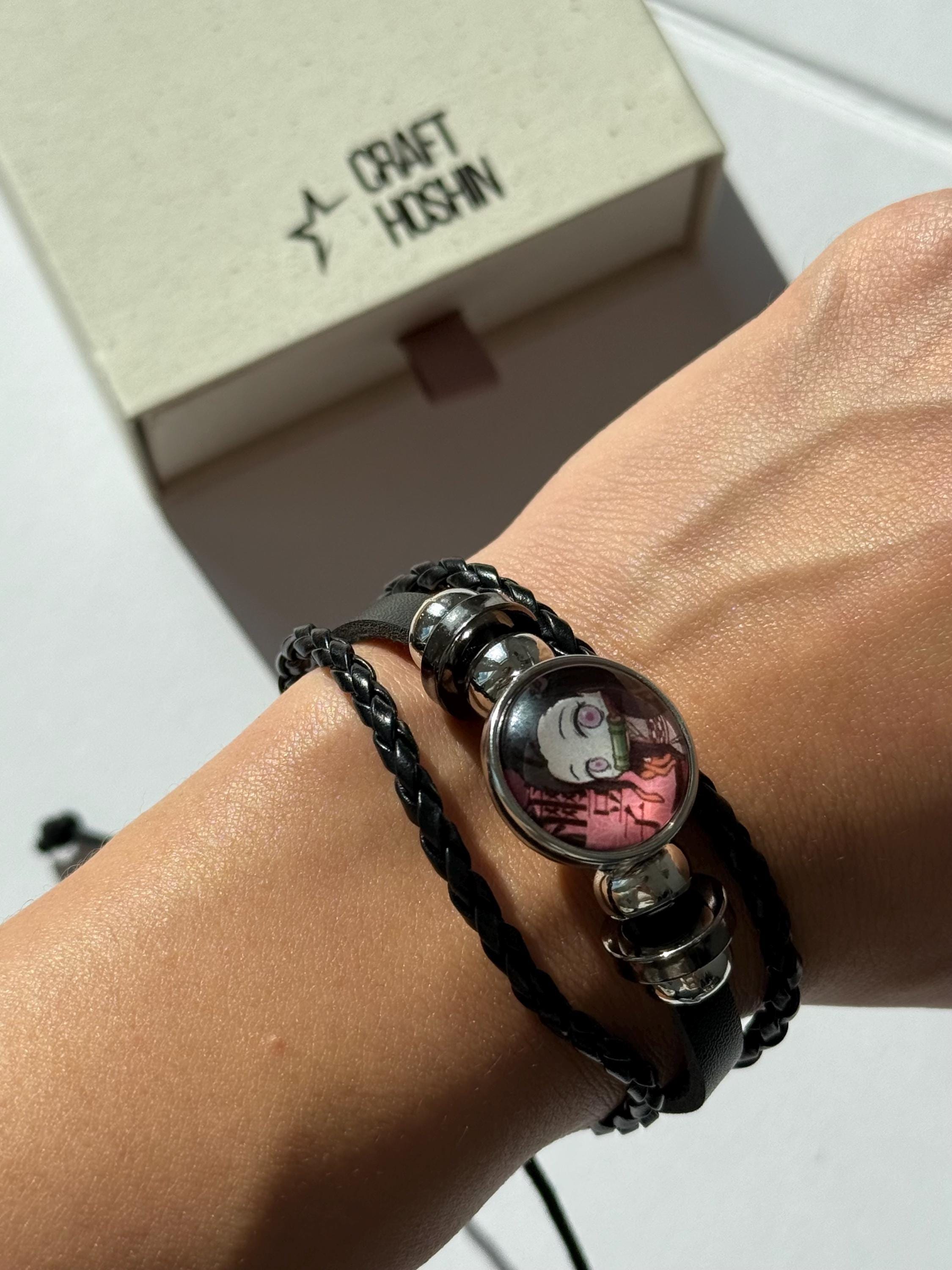 Demon Slayer Adjustable Leather Bracelet