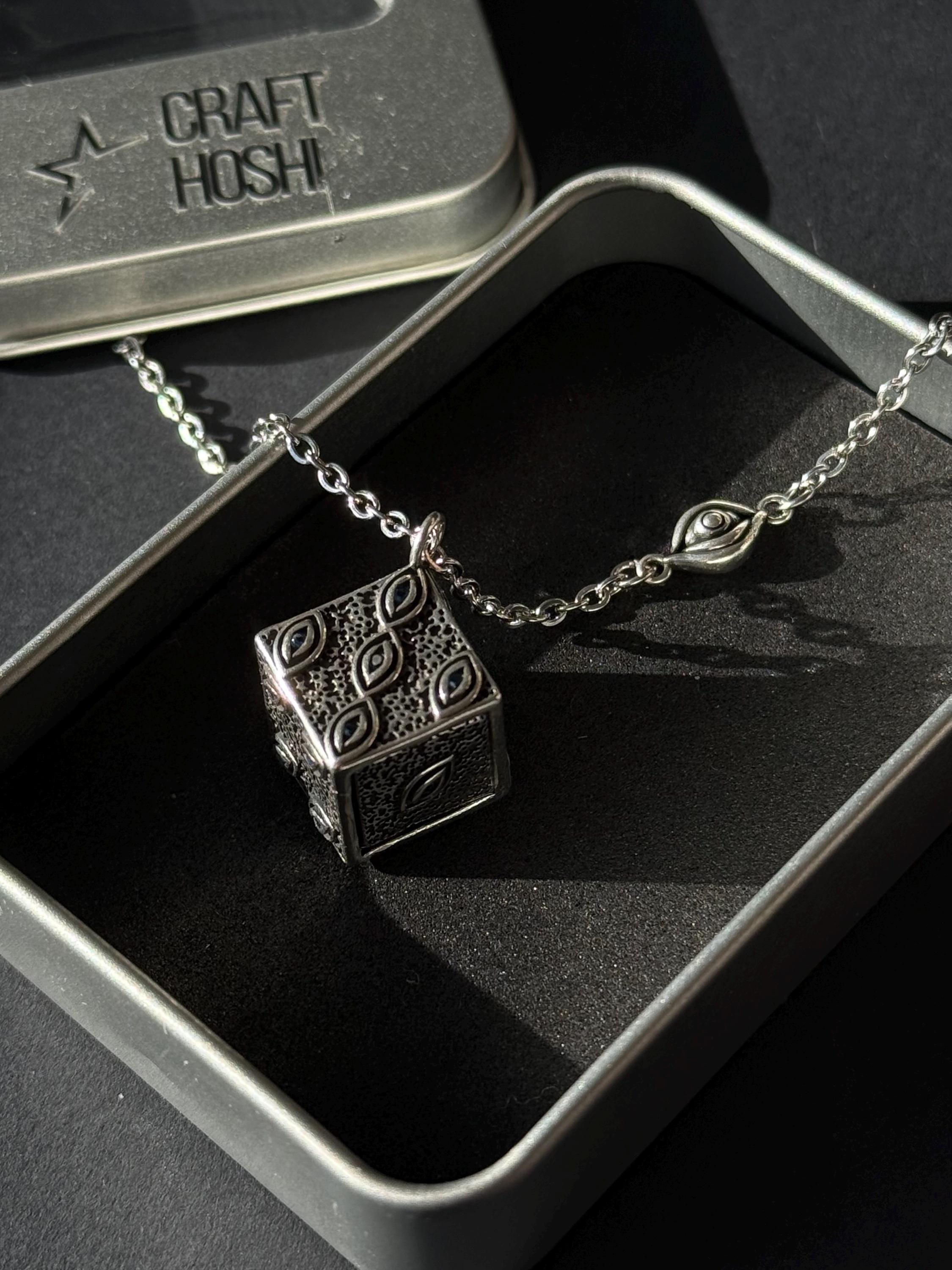 Jujutsu Kaisen Necklace Cursed Eye Cube Pendant