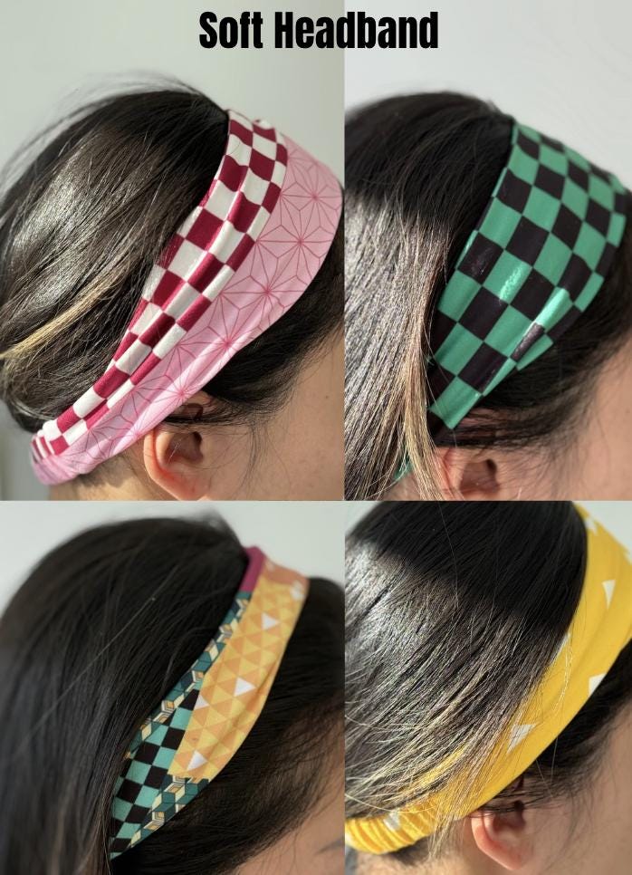 Demon Slayer Headband Set Soft & Hard Headbands