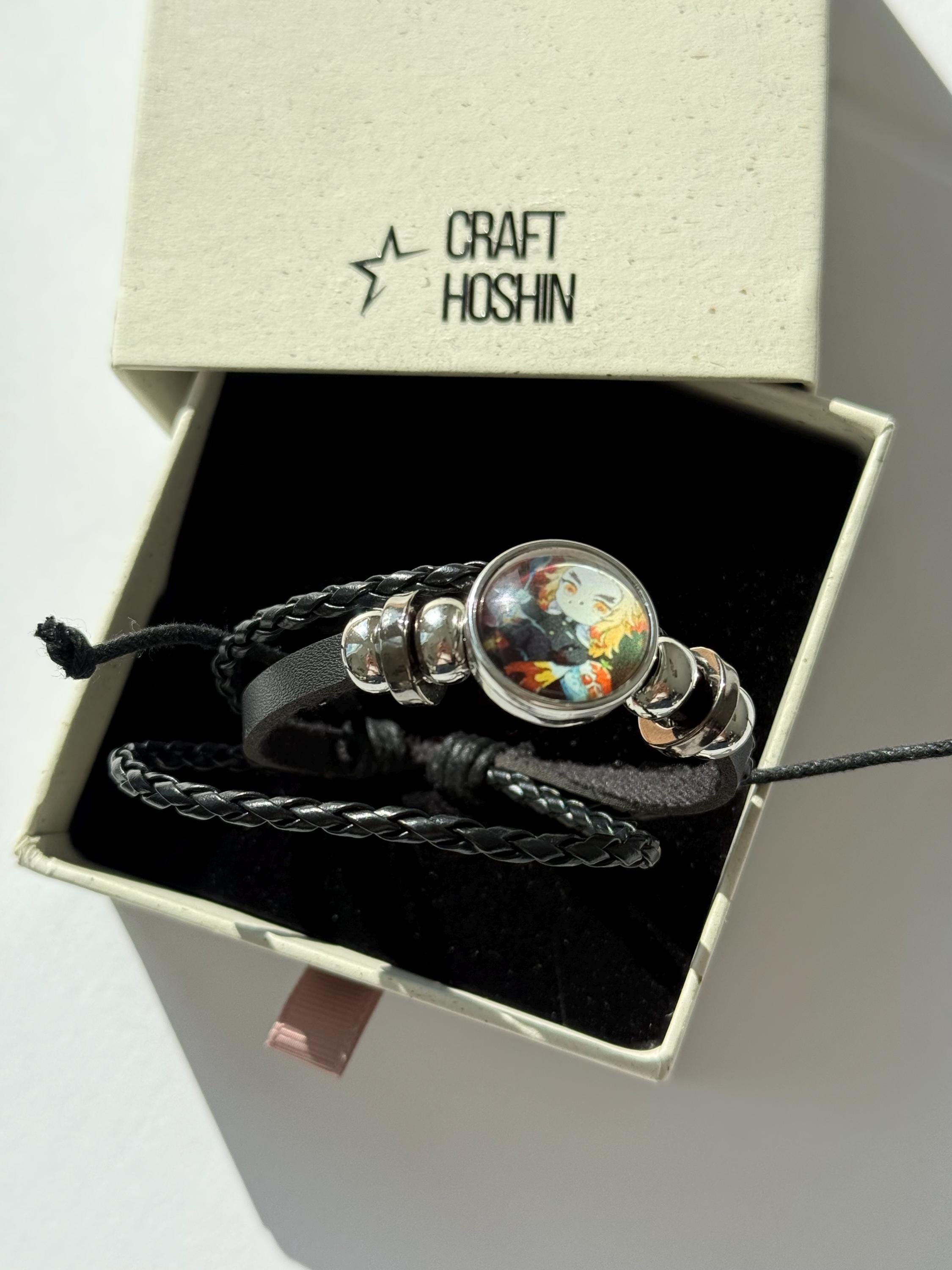 Demon Slayer Adjustable Leather Bracelet
