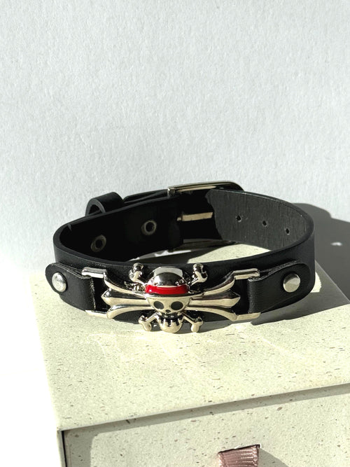 Anime Skull Leather Bracelet One Piece Inspired