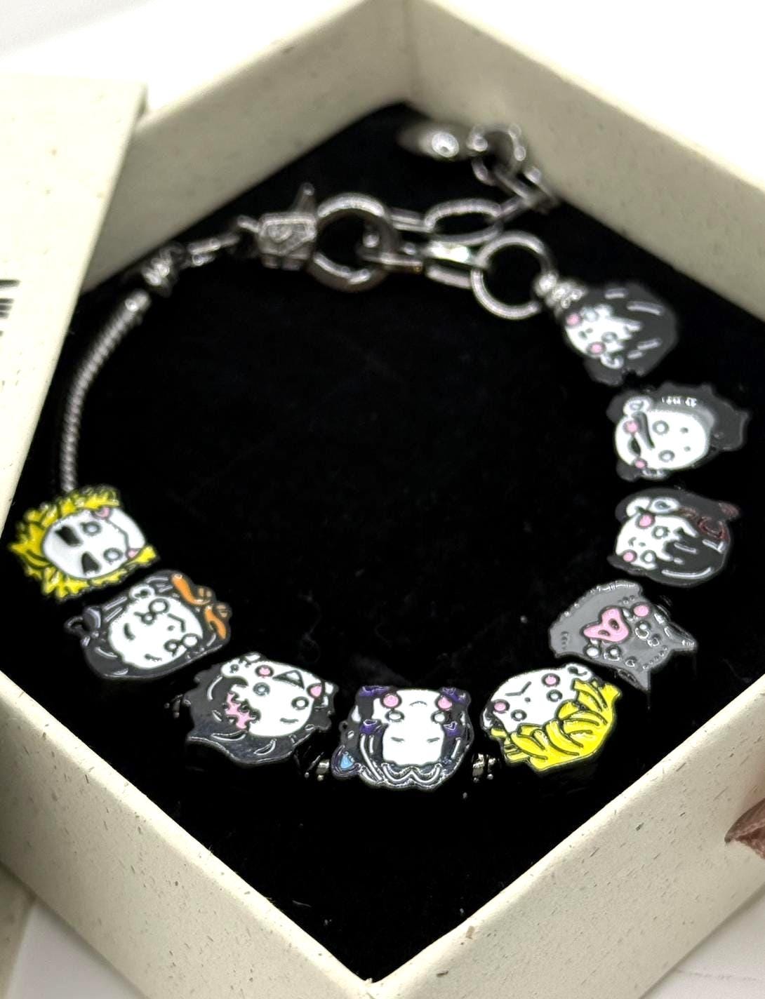 Demon Slayer Inspired Chibi Bead Chain Bracelet