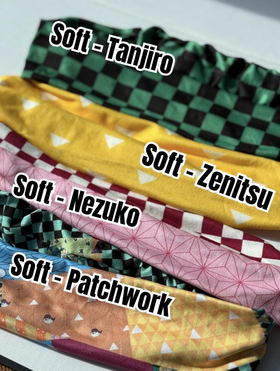 Demon Slayer Headband Set Soft & Hard Headbands
