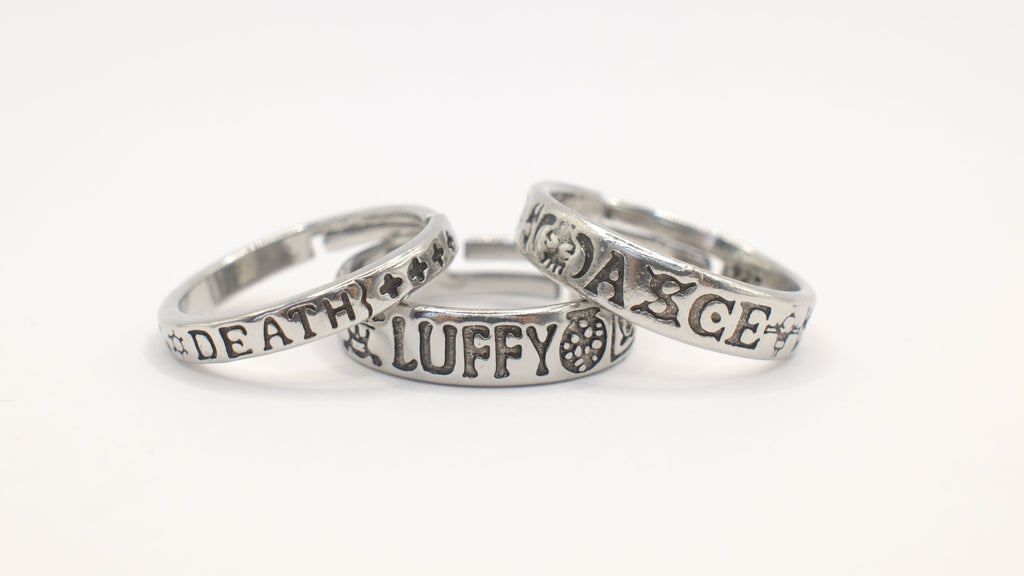 ACE Tribute Ring | One Piece Engraved Ring | Anime Jewelry Gift