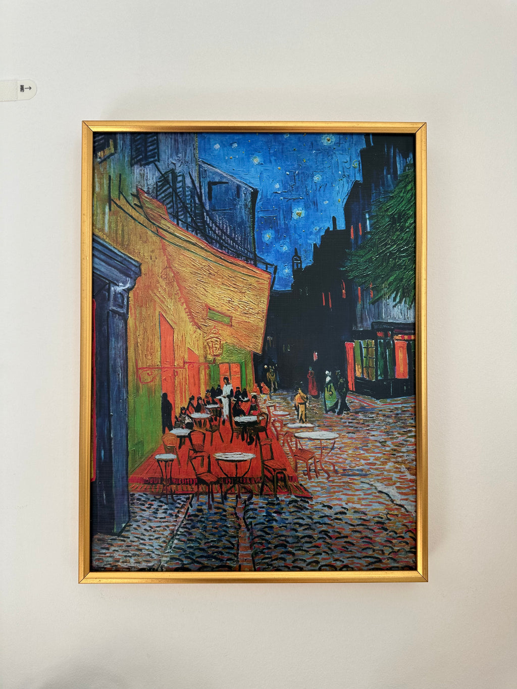 Vincent van Gogh Café Terrace at Night Textured Framed Wall Art – Gold-Tone Frame, 30 × 40 cm