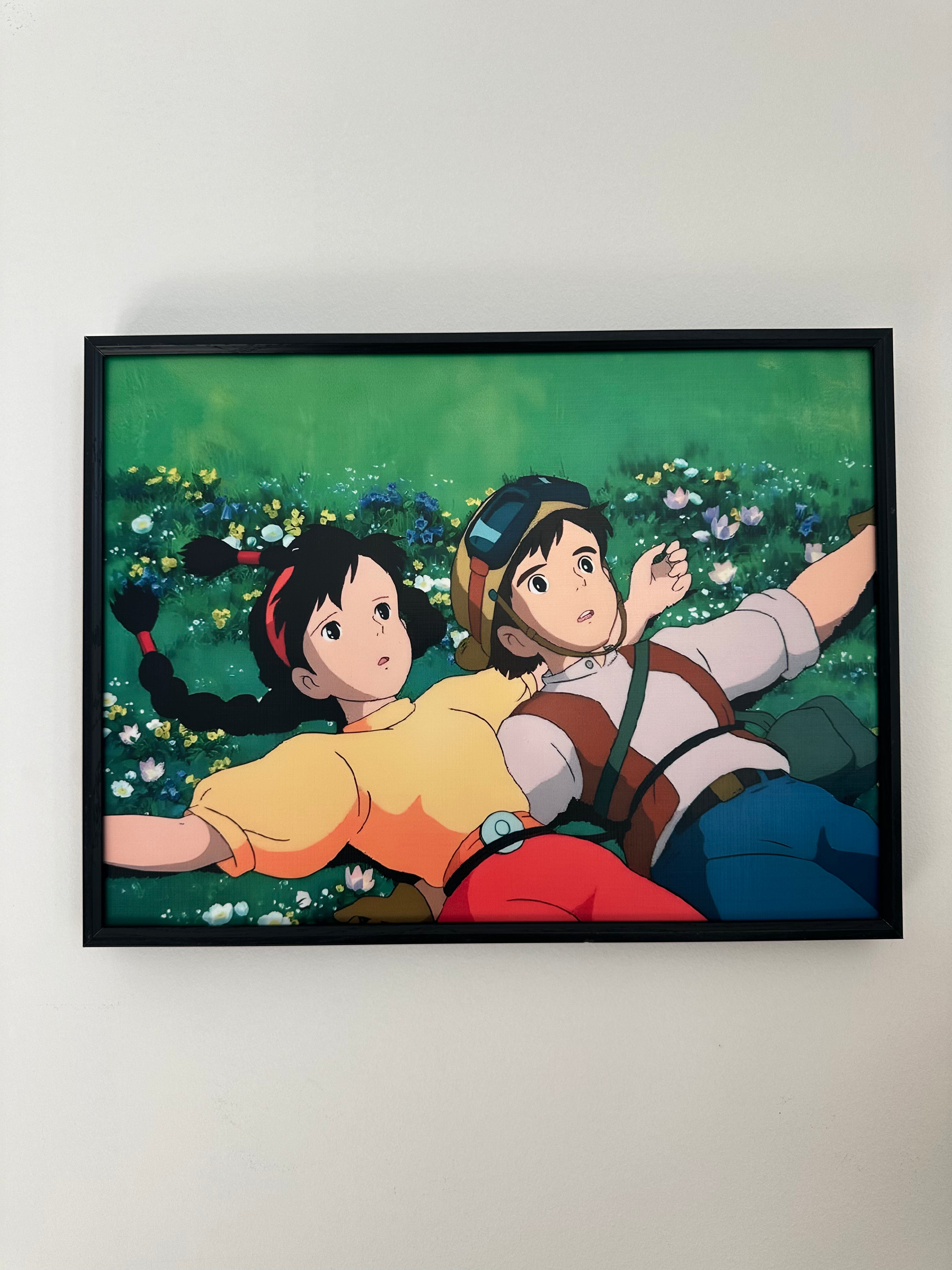 Pazu and Sheeta Relaxing in the Grass from Studio Ghibli, Castle in the Sky