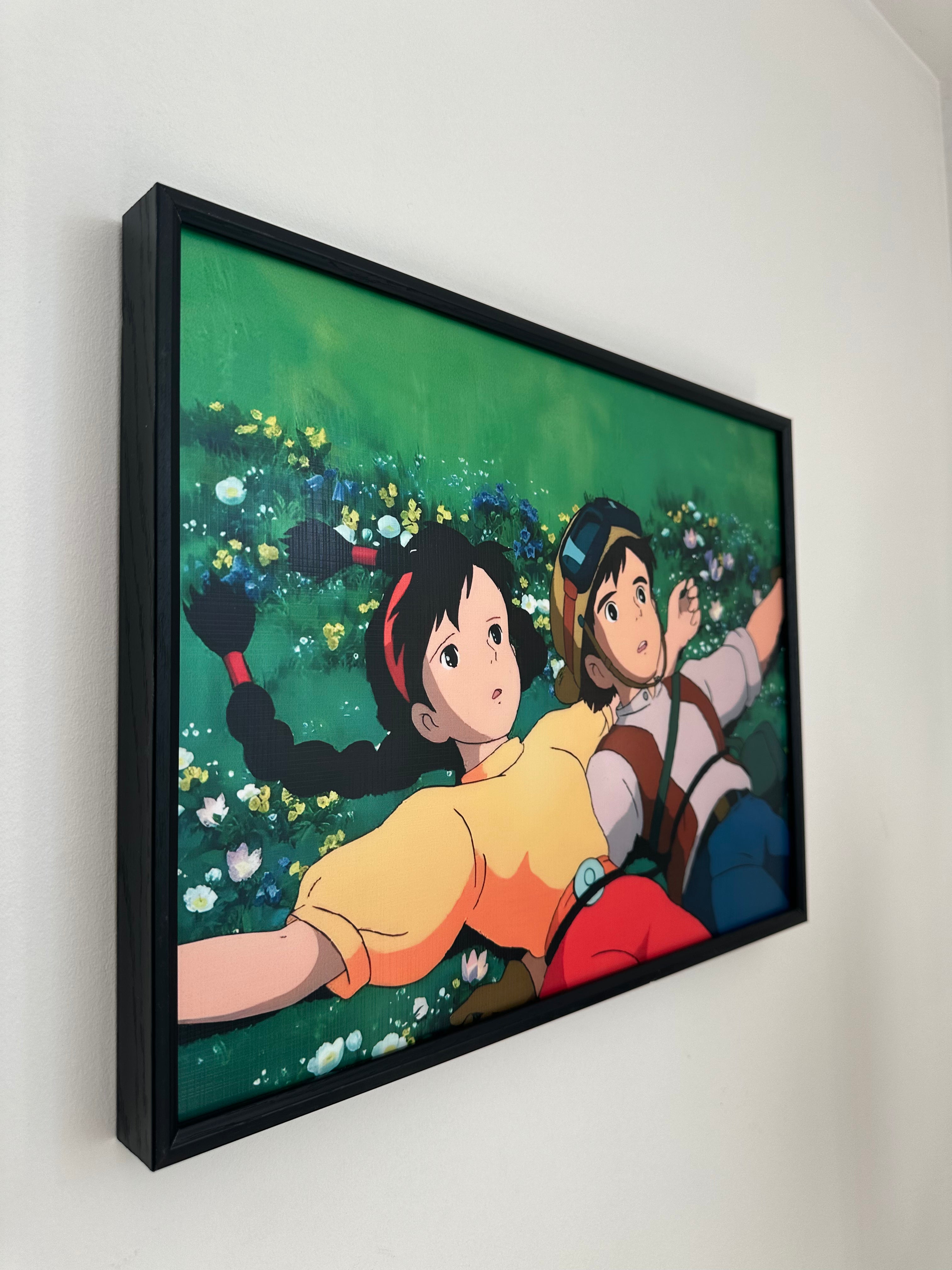 Pazu and Sheeta Relaxing in the Grass from Studio Ghibli, Castle in the Sky