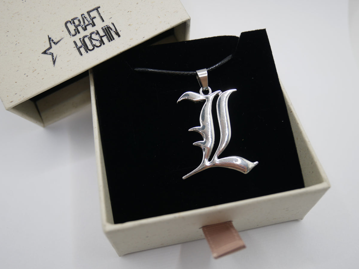 Death Note L Pendant Necklace | Silver Anime Jewelry