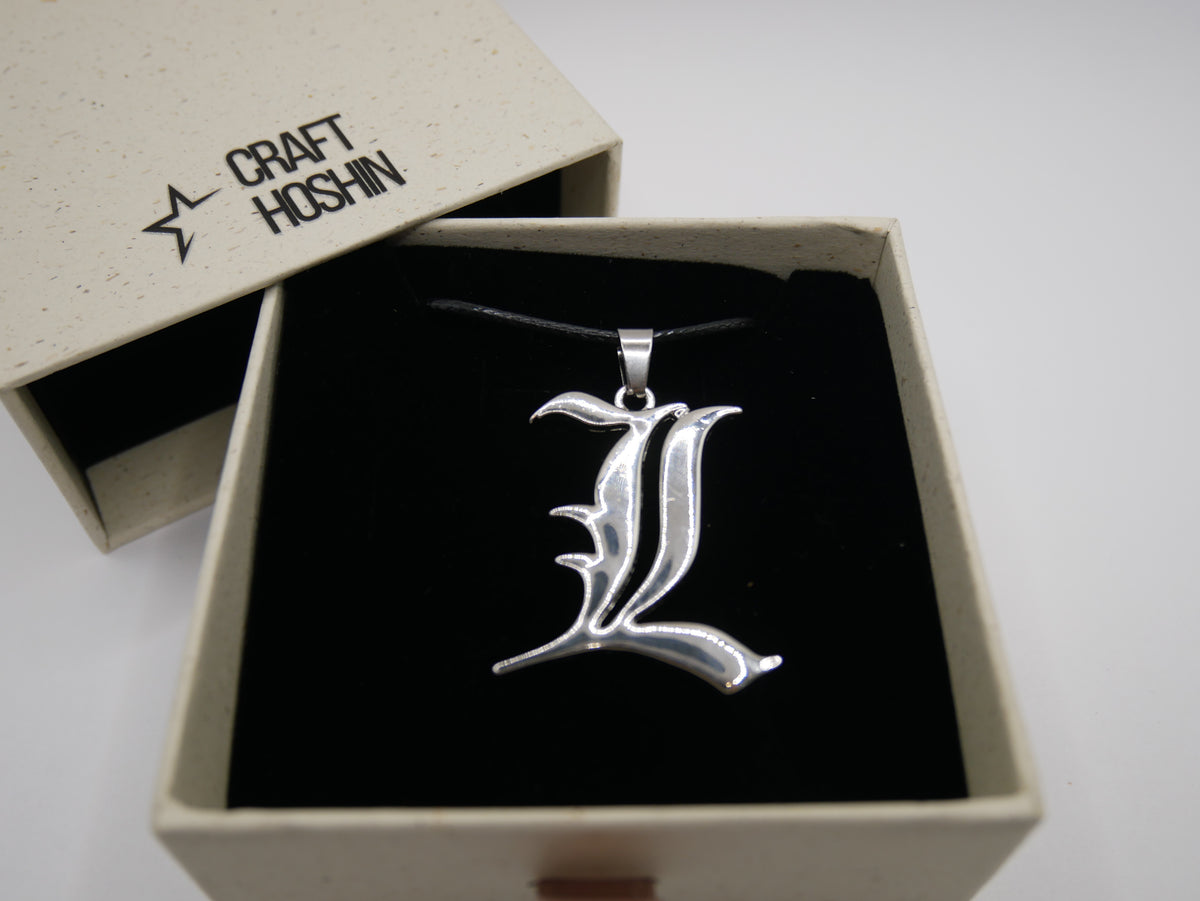 Death Note L Pendant Necklace | Silver Anime Jewelry
