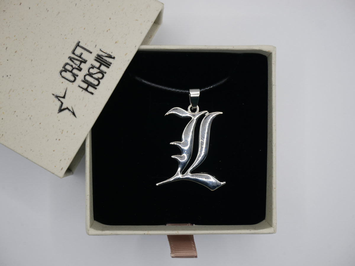 Death Note L Pendant Necklace | Silver Anime Jewelry