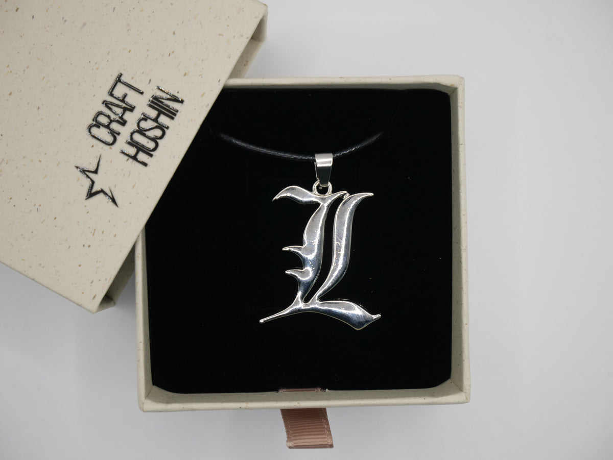 Death Note L Pendant Necklace | Silver Anime Jewelry