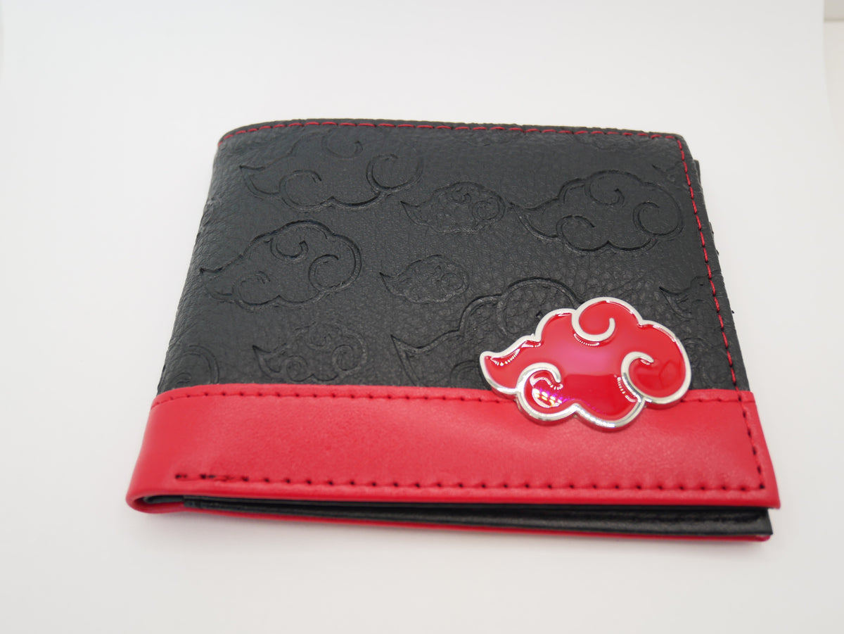 Naruto Akatsuki Cloud Bifold Wallet | Black &amp; Red Anime Wallet