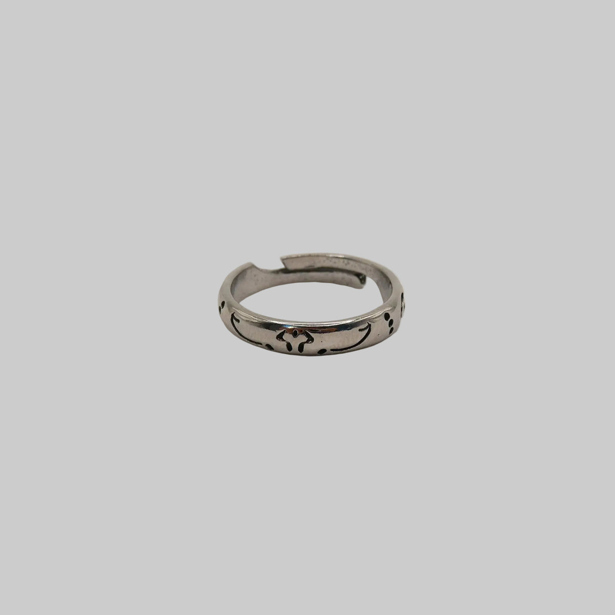 Jujutsu Kaisen Sukuna Curse Mark Adjustable Silver Ring | JJK Anime Jewelry