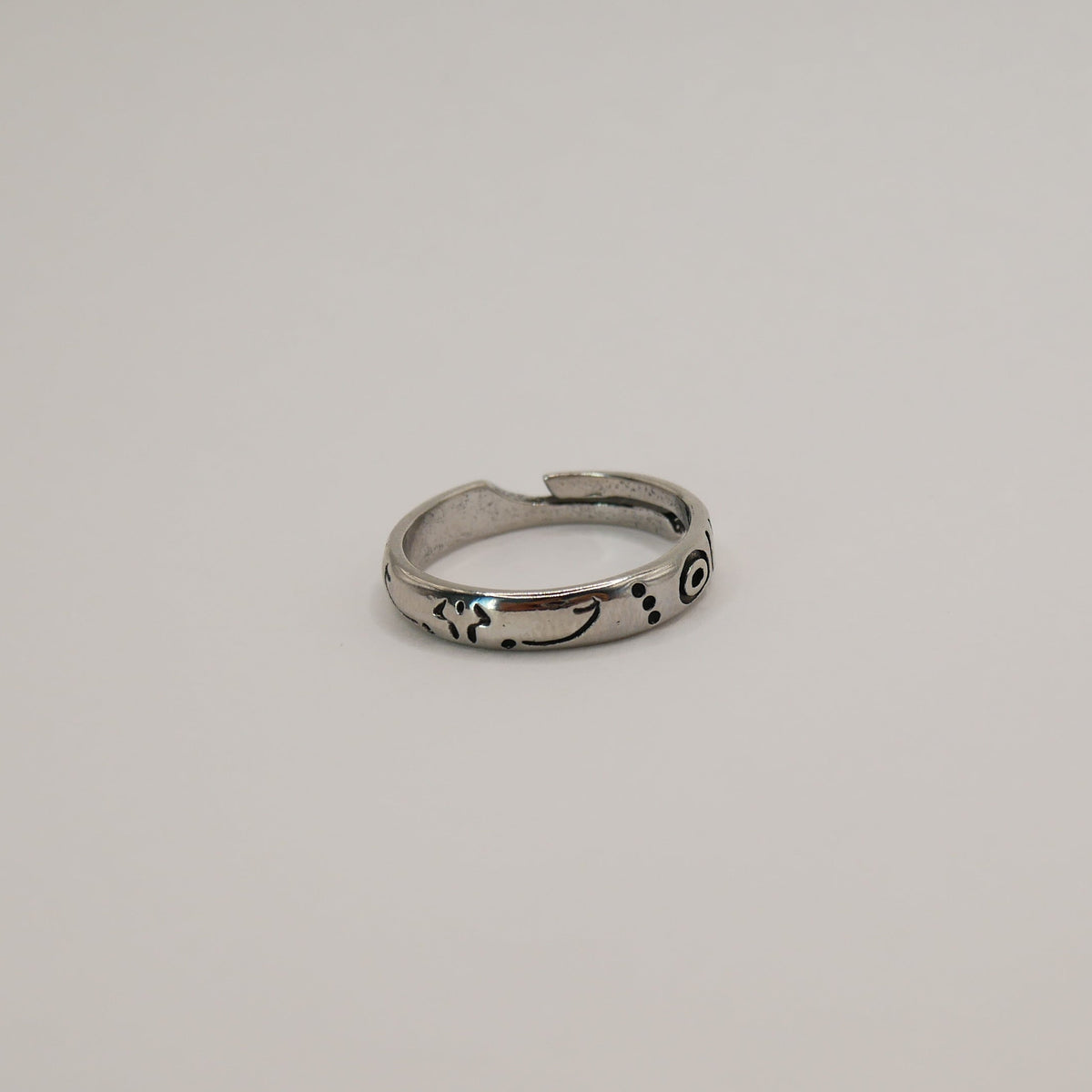 Jujutsu Kaisen Sukuna Curse Mark Adjustable Silver Ring | JJK Anime Jewelry