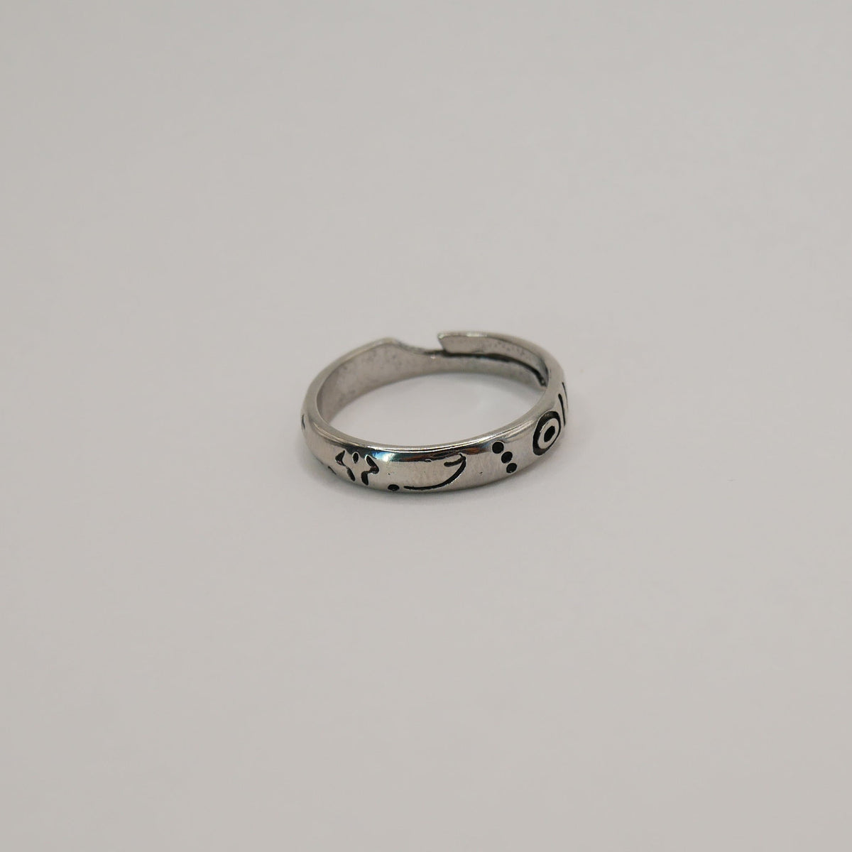 Jujutsu Kaisen Sukuna Curse Mark Adjustable Silver Ring | JJK Anime Jewelry