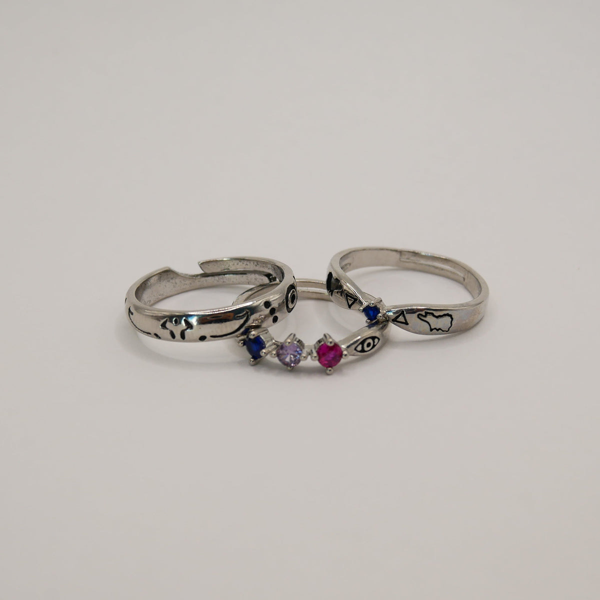 Jujutsu Kaisen Sukuna Curse Mark Adjustable Silver Ring | JJK Anime Jewelry