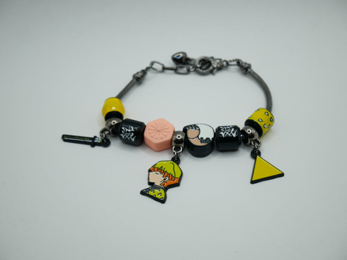 Demon Slayer Zenitsu Agatsuma Charm Bracelet | Kimetsu no Yaiba Anime Jewelry