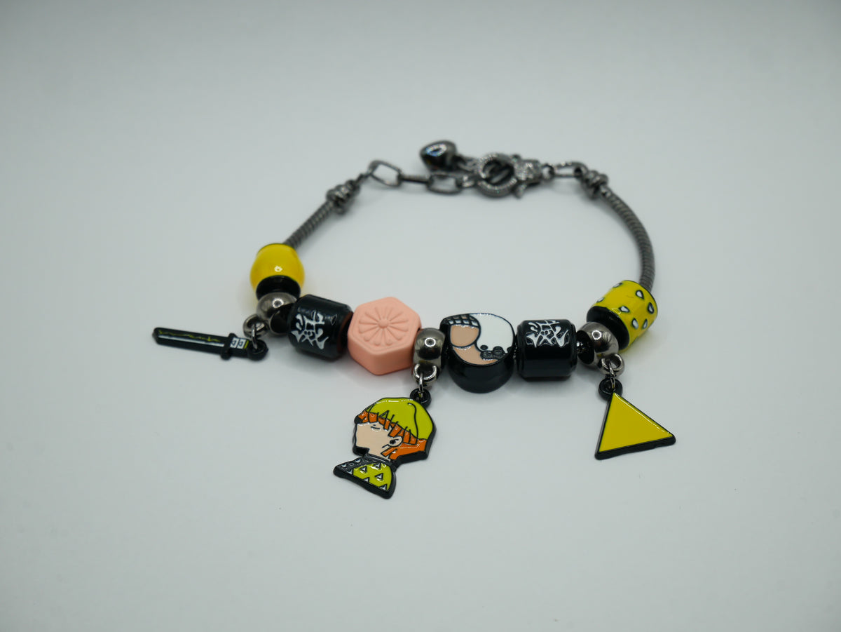 Demon Slayer Zenitsu Agatsuma Charm Bracelet | Kimetsu no Yaiba Anime Jewelry