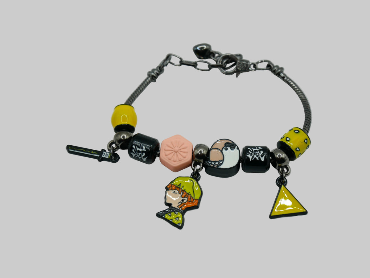 Demon Slayer Zenitsu Agatsuma Charm Bracelet | Kimetsu no Yaiba Anime Jewelry