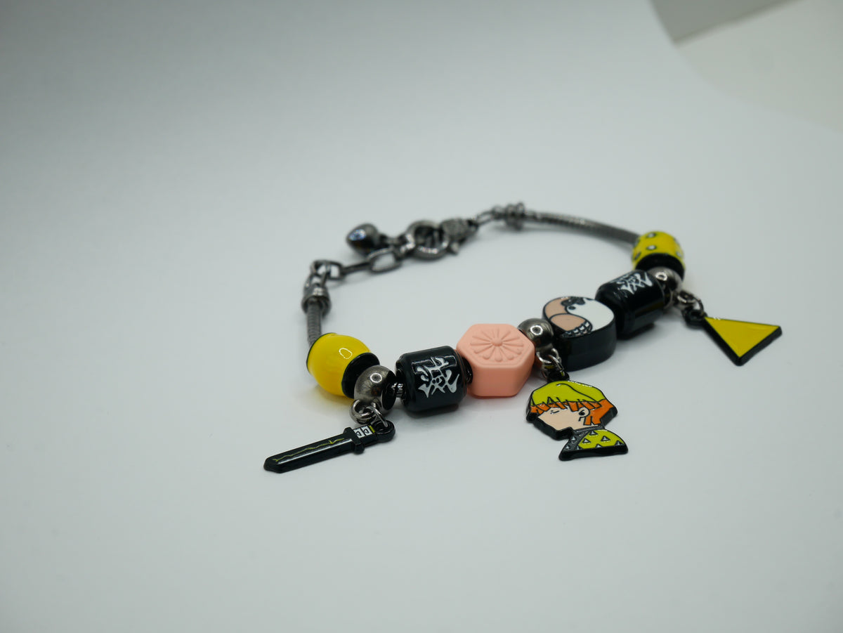 Demon Slayer Zenitsu Agatsuma Charm Bracelet | Kimetsu no Yaiba Anime Jewelry