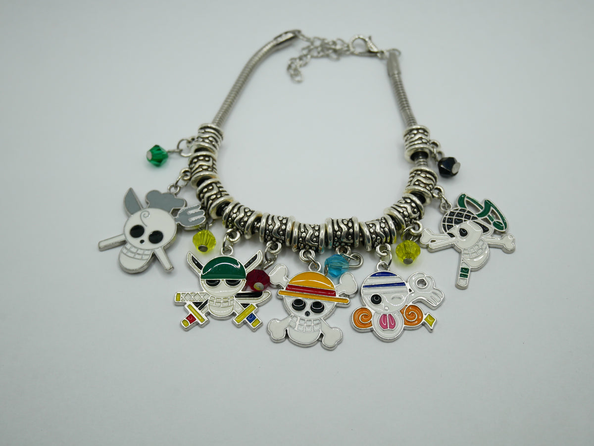 One Piece Straw Hat Pirates Charm Bracelet | Luffy Anime Jewelry