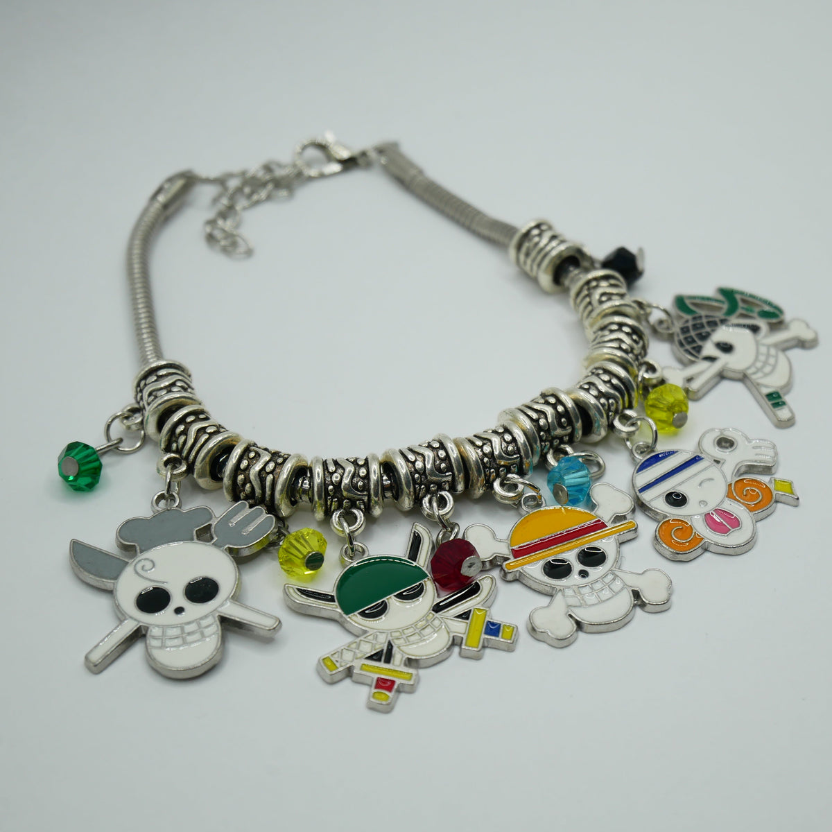 One Piece Straw Hat Pirates Charm Bracelet | Luffy Anime Jewelry