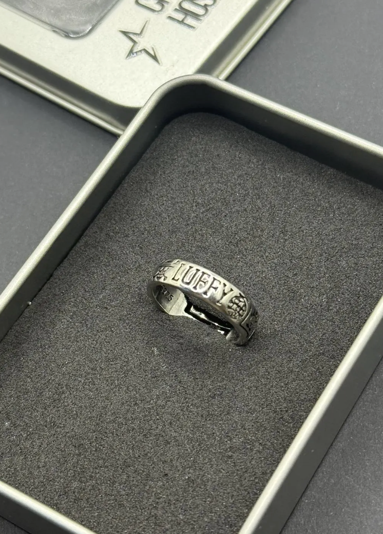 One Piece Inspired Adjustable Engraved Ring – Ace and Luffy Anime Pirate Jewelry