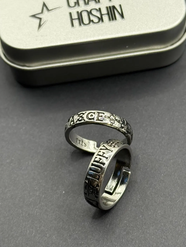 One Piece Inspired Adjustable Engraved Ring – Ace and Luffy Anime Pirate Jewelry