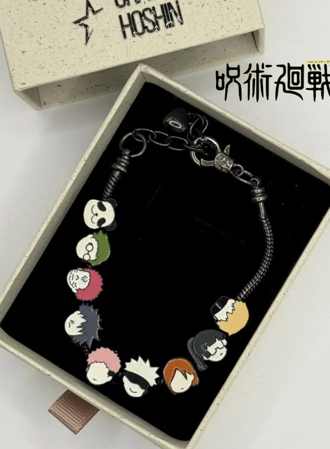 Jujutsu Kaisen Chibi Character Charm Bracelet – 9-Character Anime Bracelet