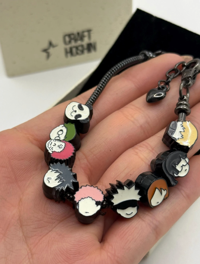 Jujutsu Kaisen Chibi Character Charm Bracelet – 9-Character Anime Bracelet