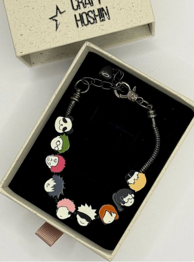 Jujutsu Kaisen Chibi Character Charm Bracelet – 9-Character Anime Bracelet