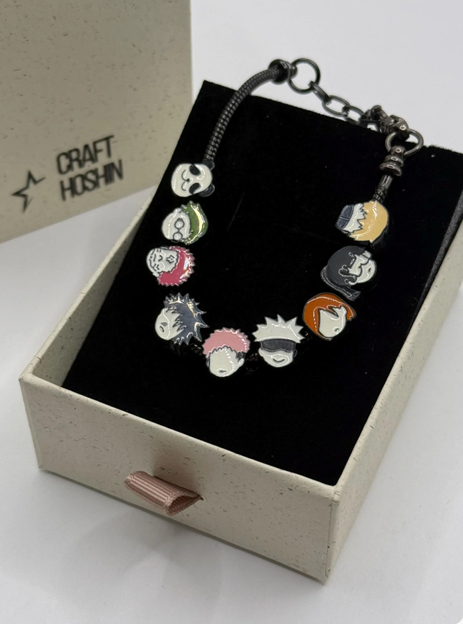 Jujutsu Kaisen Chibi Character Charm Bracelet – 9-Character Anime Bracelet