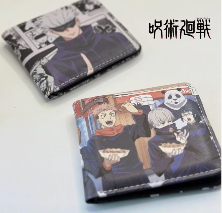 Jujutsu Kaisen Anime Bifold Wallet – Gojo Manga or JJK Squad Design