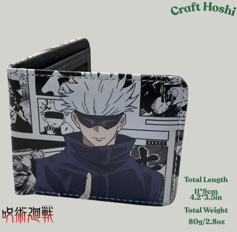 Jujutsu Kaisen Anime Bifold Wallet – Gojo Manga or JJK Squad Design