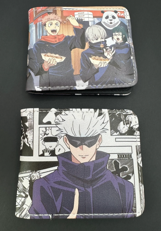 Jujutsu Kaisen Anime Bifold Wallet – Gojo Manga or JJK Squad Design