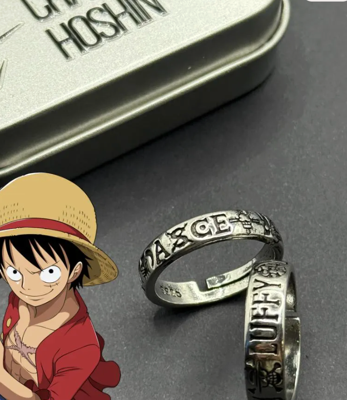ACE Tribute Ring | One Piece Engraved Ring | Anime Jewelry Gift