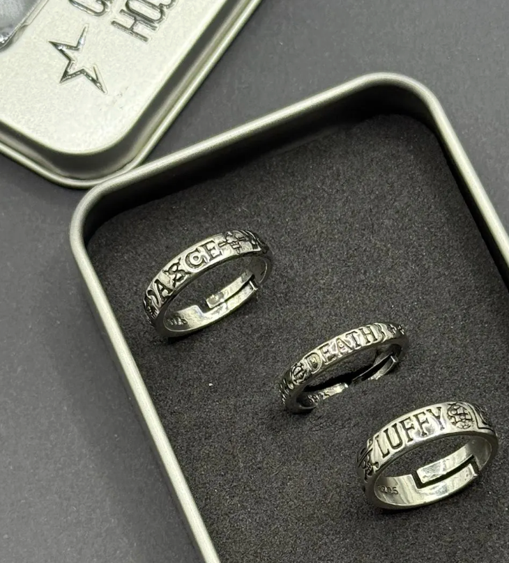 ACE Tribute Ring | One Piece Engraved Ring | Anime Jewelry Gift
