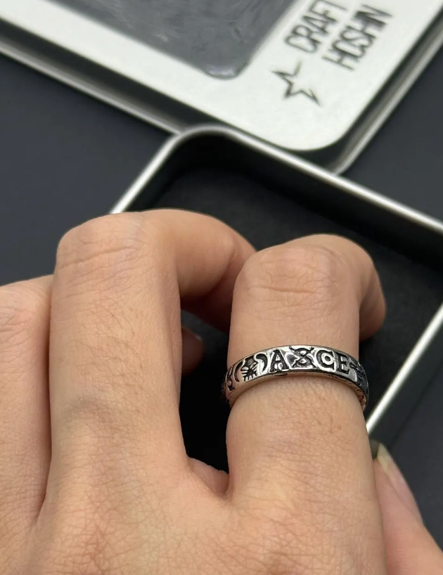 ACE Tribute Ring | One Piece Engraved Ring | Anime Jewelry Gift