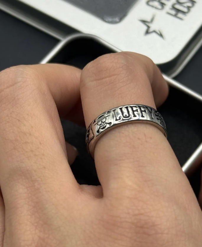 ACE Tribute Ring | One Piece Engraved Ring | Anime Jewelry Gift