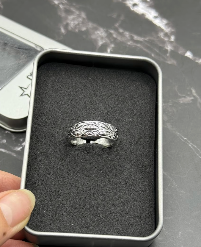 Sukuna Cursed Eye Ring | JJK Anime Ring | Dark Enamel Jewelry Gift