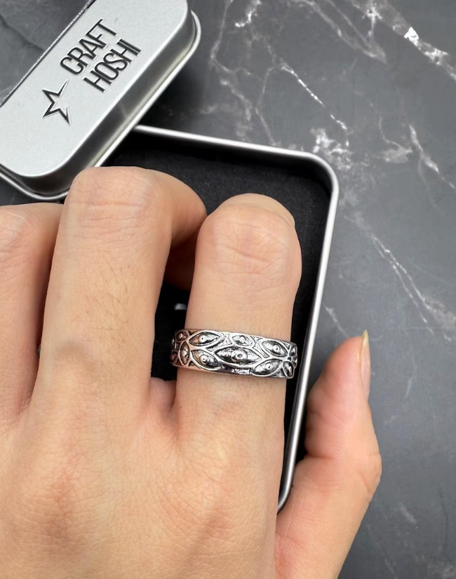 Sukuna Cursed Eye Ring | JJK Anime Ring | Dark Enamel Jewelry Gift