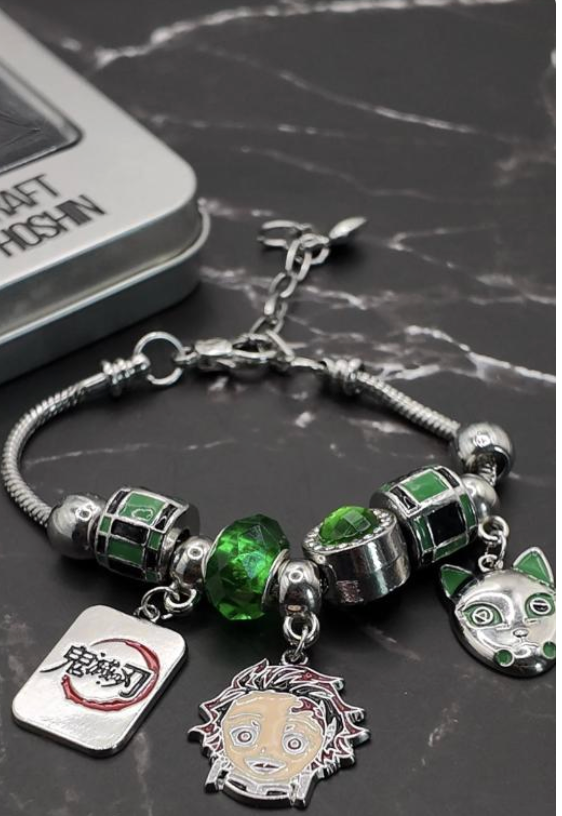 Demon Slayer Checkered Bracelet Tanjiro Charm