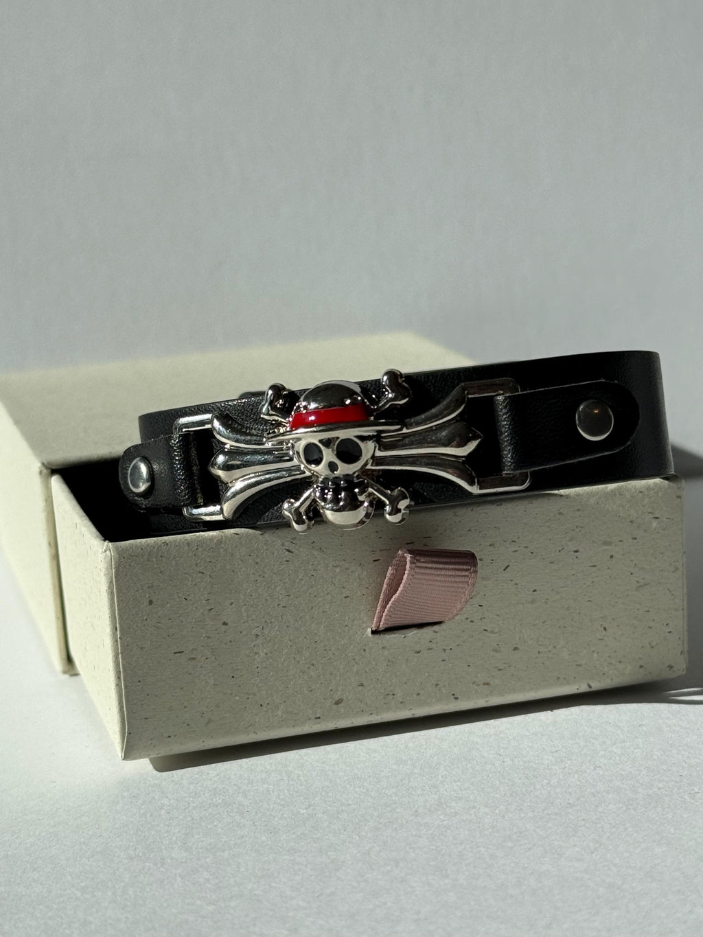 Anime Skull Leather Bracelet One Piece Inspired