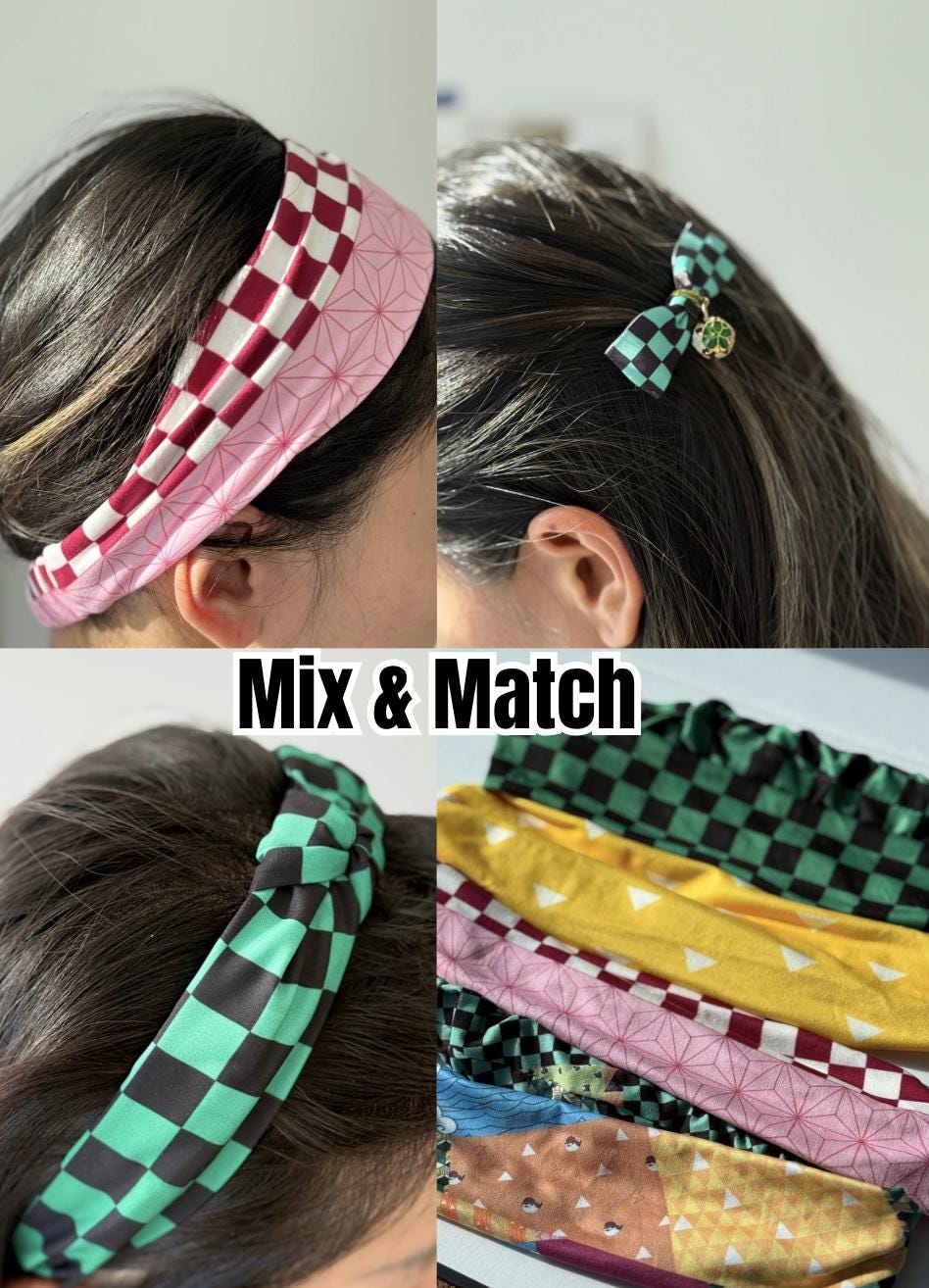 Demon Slayer Headband Set Soft & Hard Headbands