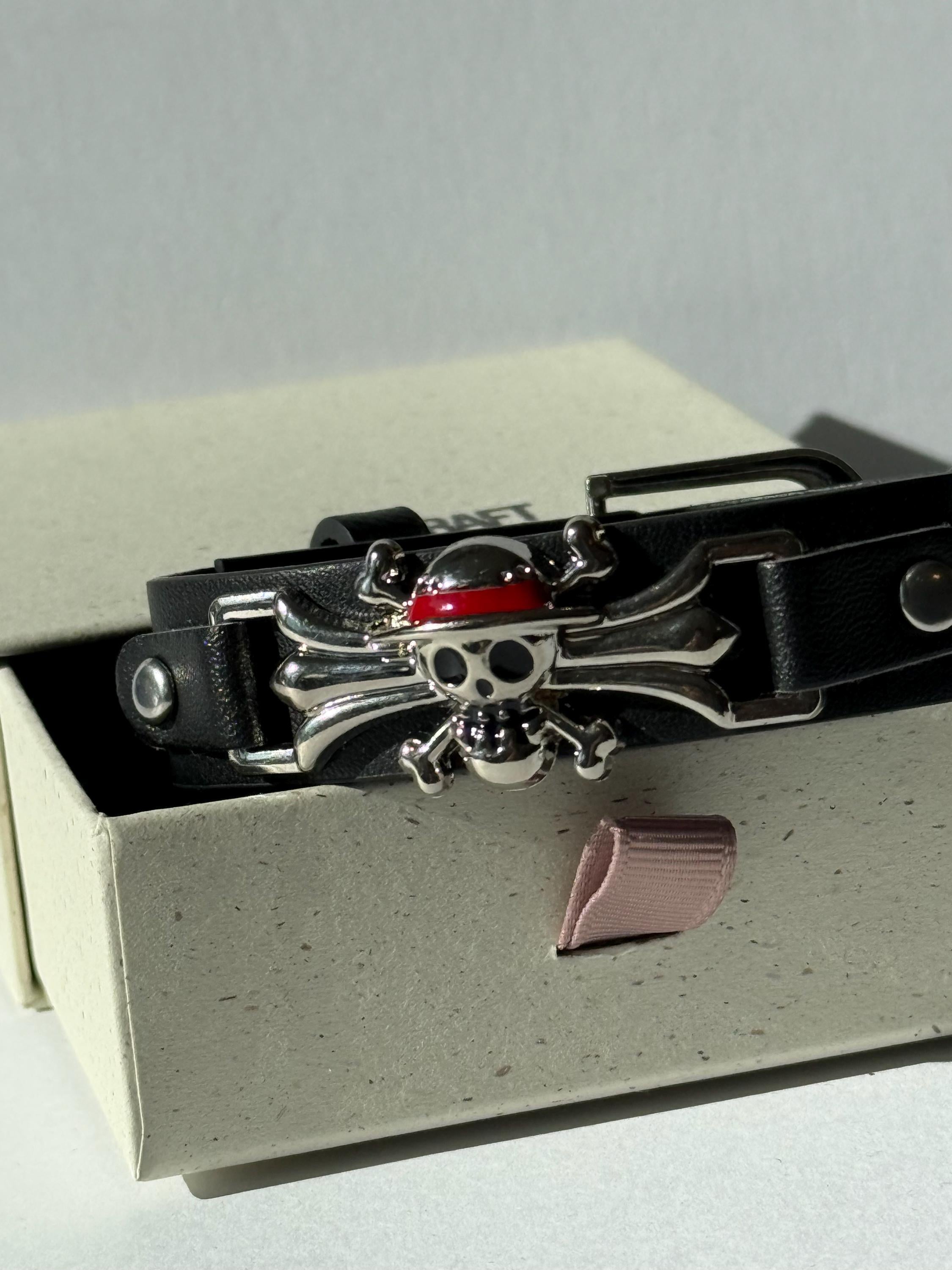 Anime Skull Leather Bracelet One Piece Inspired
